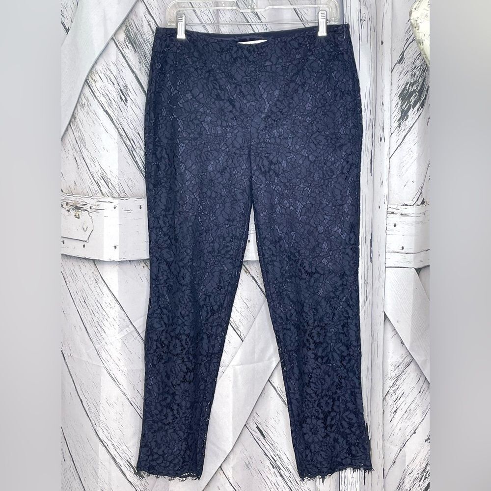 RSVP by TALBOTS PANTS FLORAL LACE NAVY Size 6
